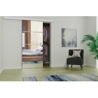 Bīdāmās durvis ar spoguli MIRROR PLUS , balts Bīdāmās durvis ar spoguli MIRROR PLUS , balts